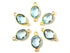 Gold Plated Blue Topaz Faceted Oval Shape Bezel Connector, 7X9-8X10 mm, (BZCT-1085)